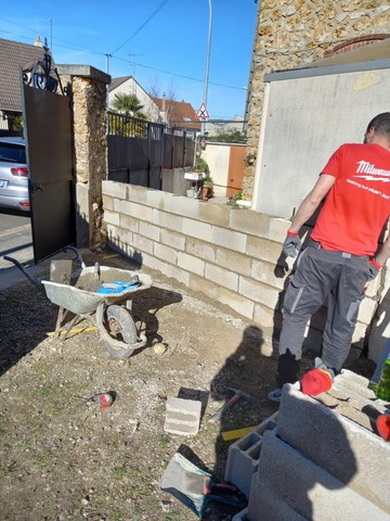 construction mur Rue Pasteur Poissy 78300